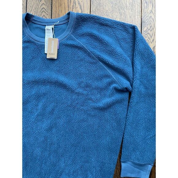 Patagonia Men's Reversible Shearling Crew Wavy Blue Size XL New With Tags - Picture 3 of 7